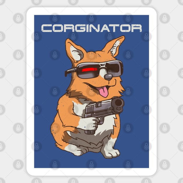 Corginator Sticker by Vincent Trinidad Art